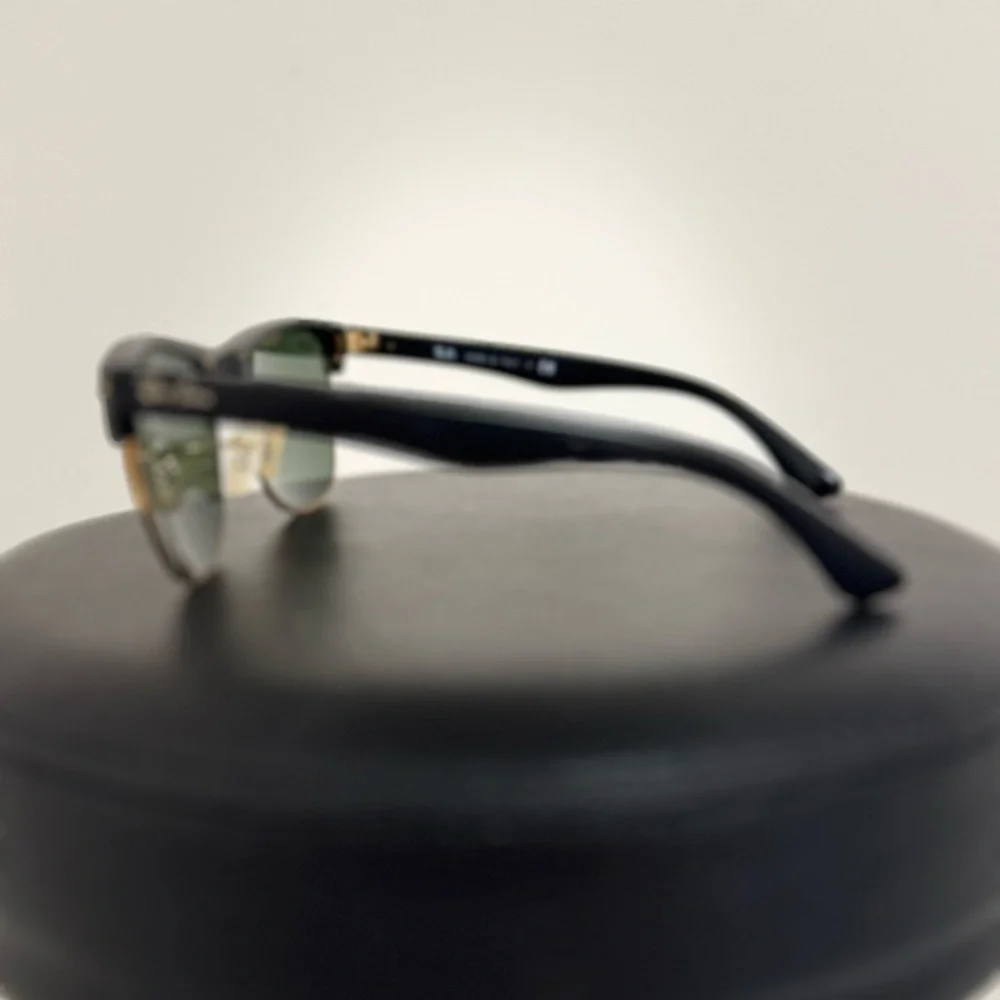 Ray-Ban Black and Gold Clubmaster Sunglasses — CASE NOT INCLUDED